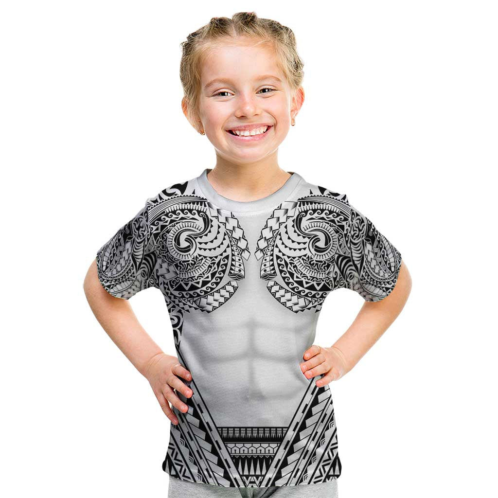 Polynesian Tattoo Inspired Cosplay Costume Kid T Shirt Tribal Warrior White LT05 White - Polynesian Pride
