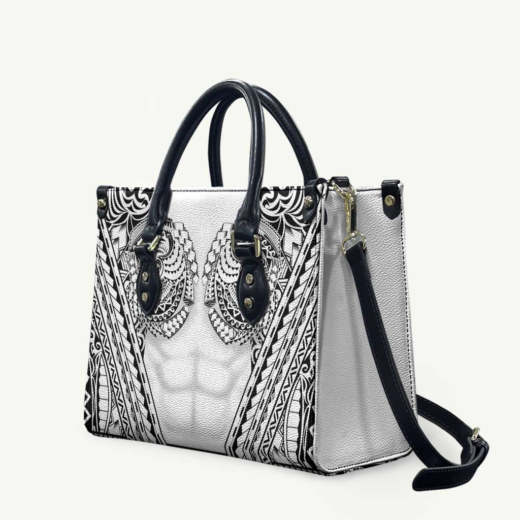 Polynesian Tattoo Inspired Cosplay Costume Leather Bag Tribal Warrior White LT05 White - Polynesian Pride