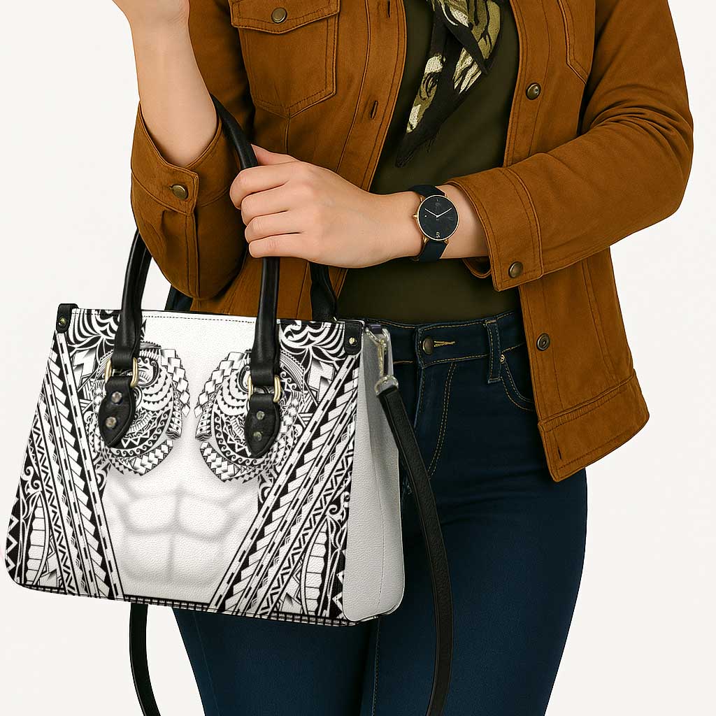 Polynesian Tattoo Inspired Cosplay Costume Leather Bag Tribal Warrior White - Polynesian Pride