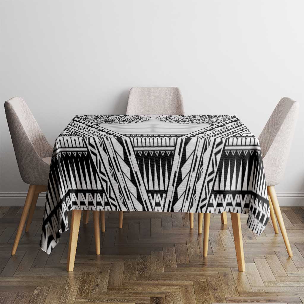 Polynesian Tattoo Inspired Cosplay Costume Tablecloth Tribal Warrior White - Polynesian Pride