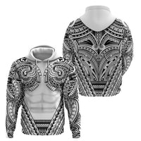 Polynesian Tattoo Inspired Cosplay Costume Zip Hoodie Tribal Warrior White LT05 - Polynesian Pride