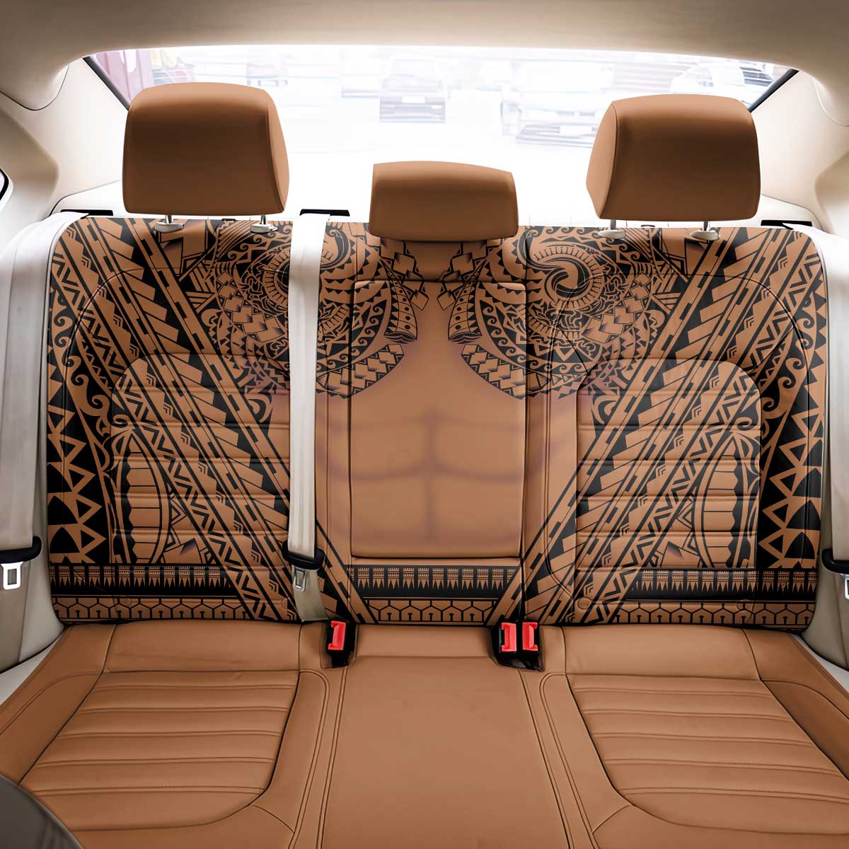 Polynesian Tattoo Inspired Cosplay Costume Back Car Seat Cover Tribal Warrior - Polynesian Pride
