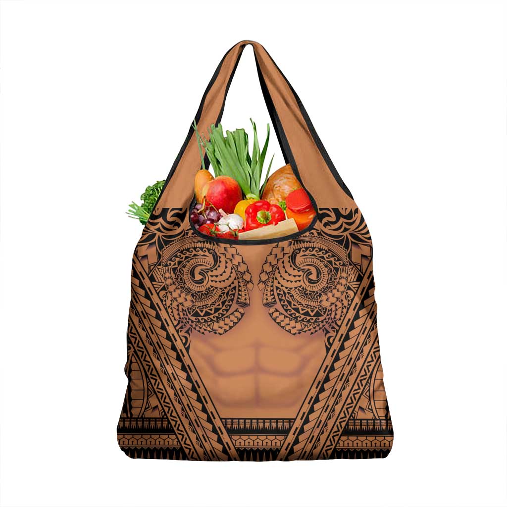 Polynesian Tattoo Inspired Cosplay Costume Grocery Bag Tribal Warrior LT05 1-pack One Size Brown - Polynesian Pride