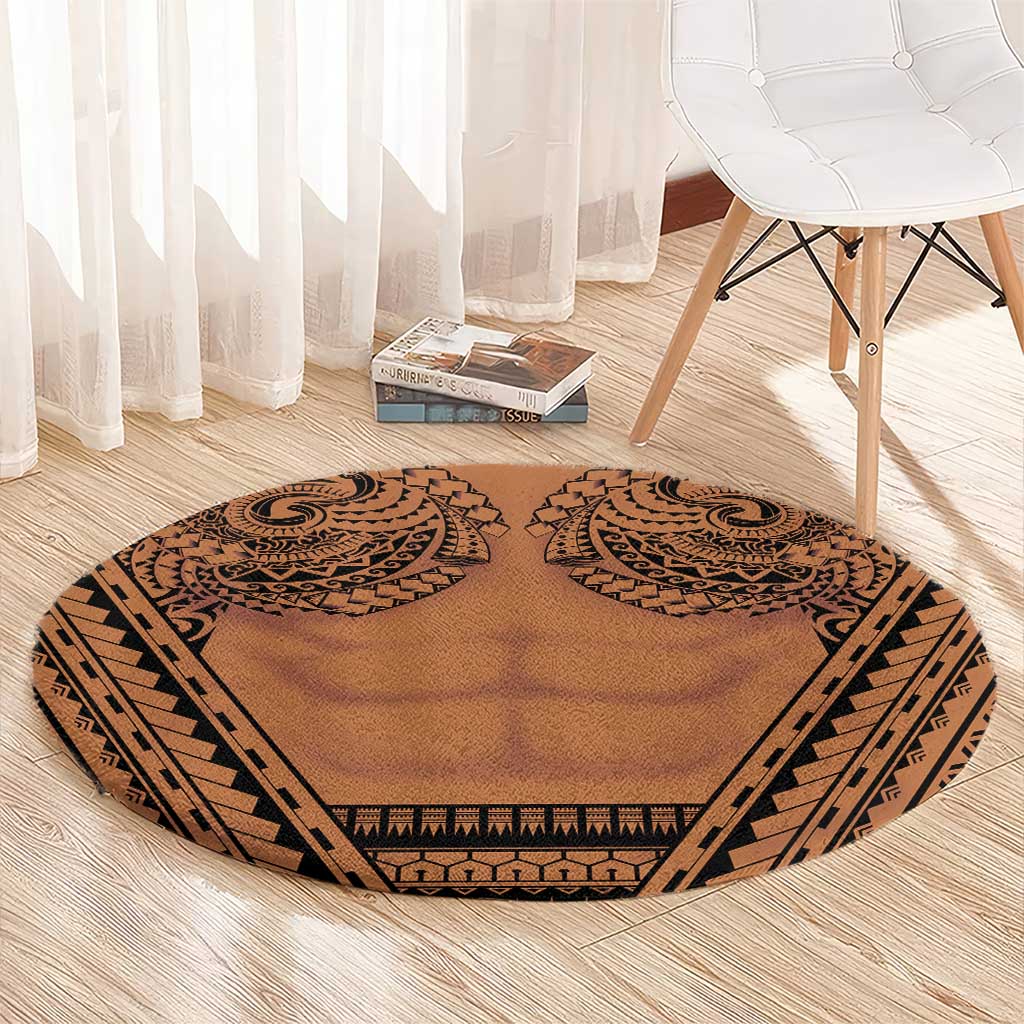 Polynesian Tattoo Inspired Cosplay Costume Round Carpet Tribal Warrior - Polynesian Pride