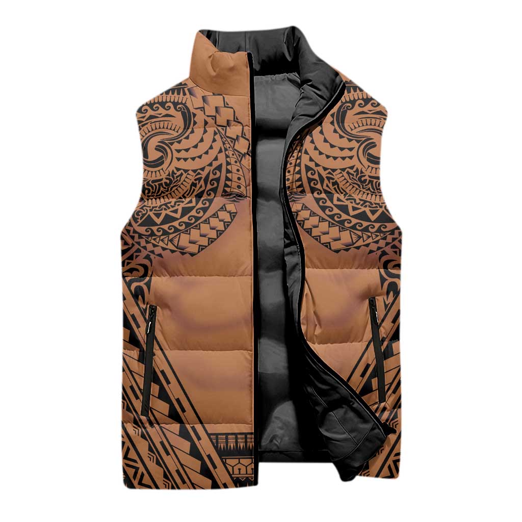 Polynesian Tattoo Inspired Cosplay Costume Sleeveless Puffer Jacket Tribal Warrior - Polynesian Pride