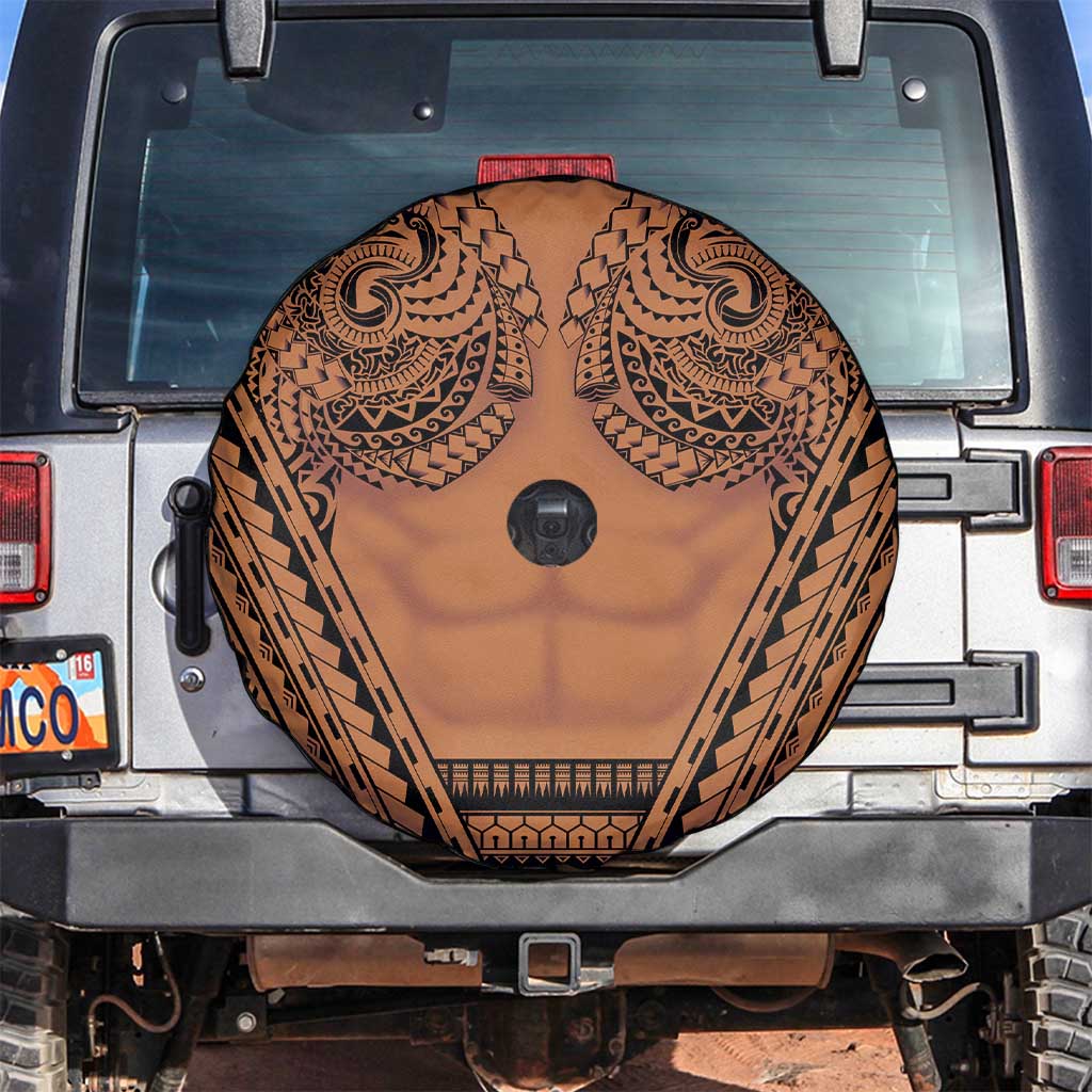 Polynesian Tattoo Inspired Cosplay Costume Spare Tire Cover Tribal Warrior LT05 Brown - Polynesian Pride