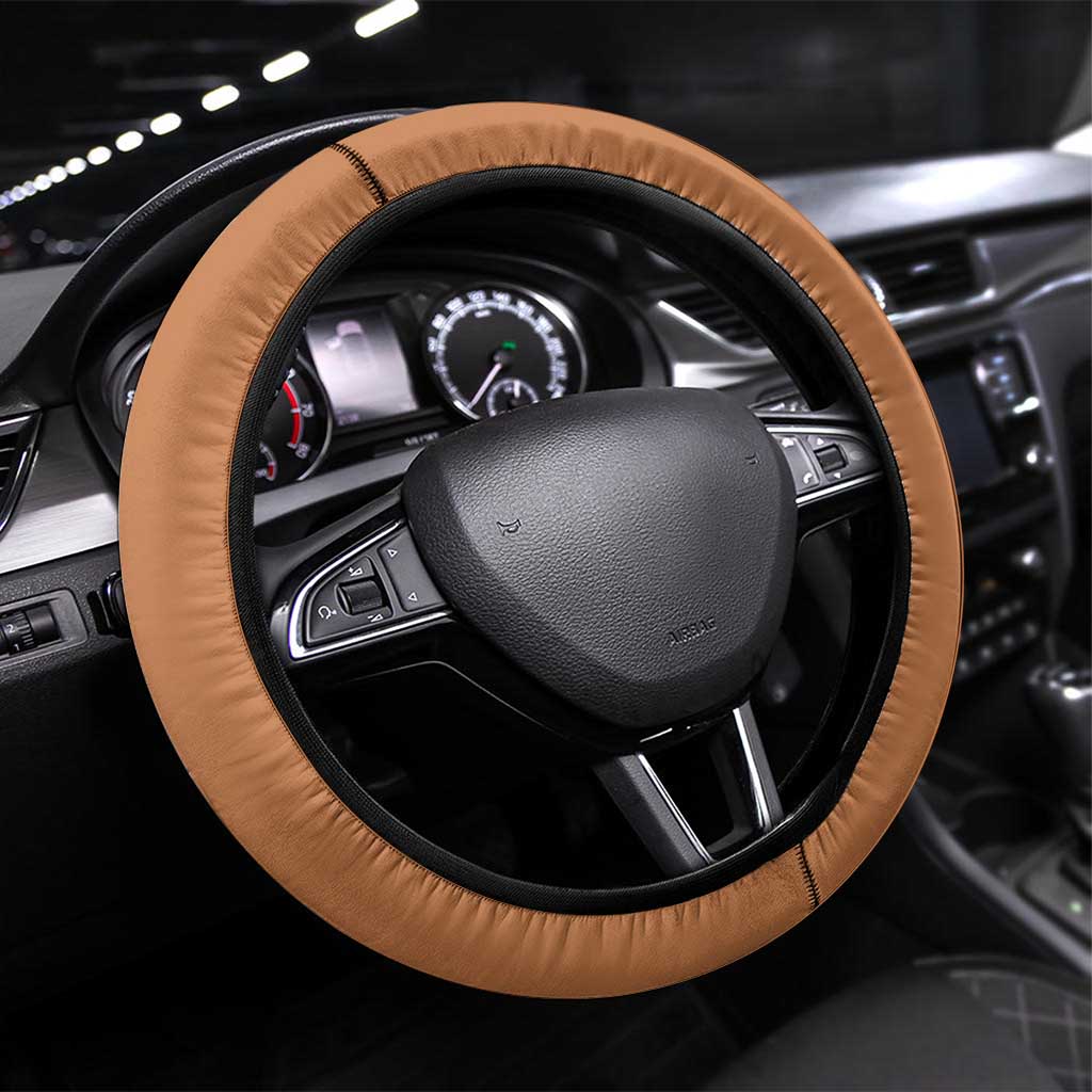 Polynesian Tattoo Inspired Cosplay Costume Steering Wheel Cover Tribal Warrior LT05 Universal Fit Brown - Polynesian Pride
