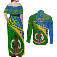 malampa-day-couples-matching-off-shoulder-maxi-dress-and-long-sleeve-button-shirts-sand-drawing-vanuatuan-pattern