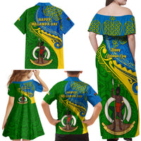 malampa-day-family-matching-off-shoulder-maxi-dress-and-hawaiian-shirt-sand-drawing-vanuatuan-pattern