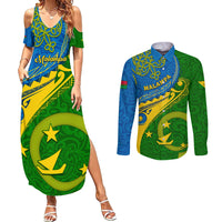 personalized-malampa-day-couples-matching-summer-maxi-dress-and-long-sleeve-button-shirts-sand-drawing-vanuatuan-pattern