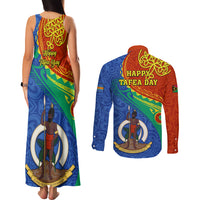 tafea-day-couples-matching-tank-maxi-dress-and-long-sleeve-button-shirts-sand-drawing-vanuatuan-pattern