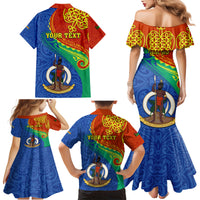 Personalized Tafea Day Family Matching Mermaid Dress and Hawaiian Shirt Sand Drawing Vanuatuan Pattern LT05 - Polynesian Pride