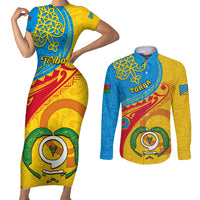 torba-day-couples-matching-short-sleeve-bodycon-dress-and-long-sleeve-button-shirts-sand-drawing-vanuatuan-pattern