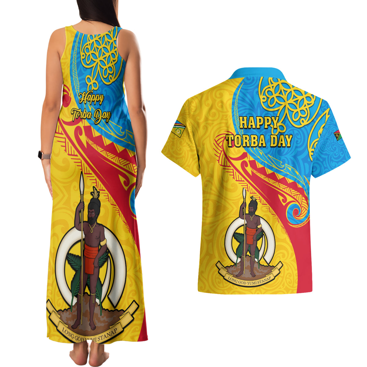 torba-day-couples-matching-tank-maxi-dress-and-hawaiian-shirt-sand-drawing-vanuatuan-pattern