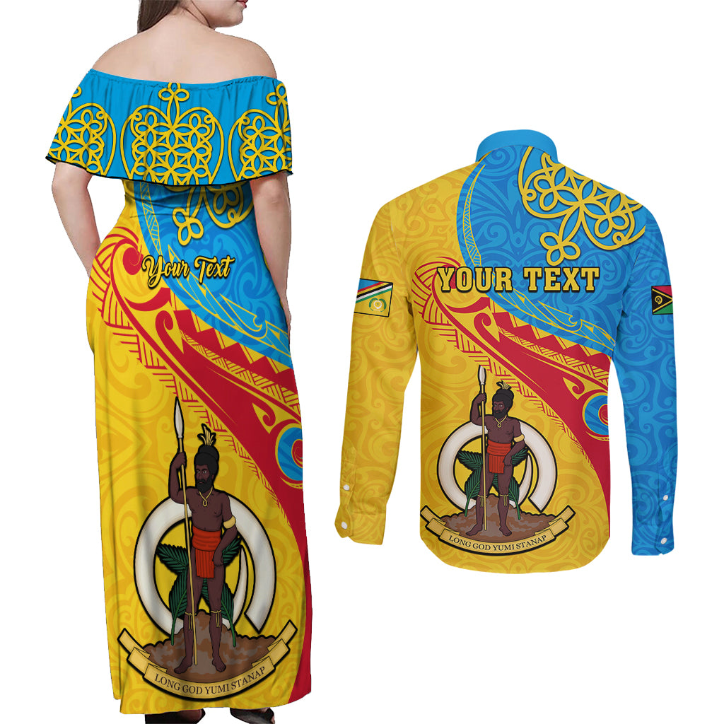 personalized-torba-day-couples-matching-off-shoulder-maxi-dress-and-long-sleeve-button-shirts-sand-drawing-vanuatuan-pattern