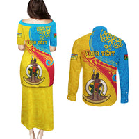 personalized-torba-day-couples-matching-puletasi-dress-and-long-sleeve-button-shirts-sand-drawing-vanuatuan-pattern