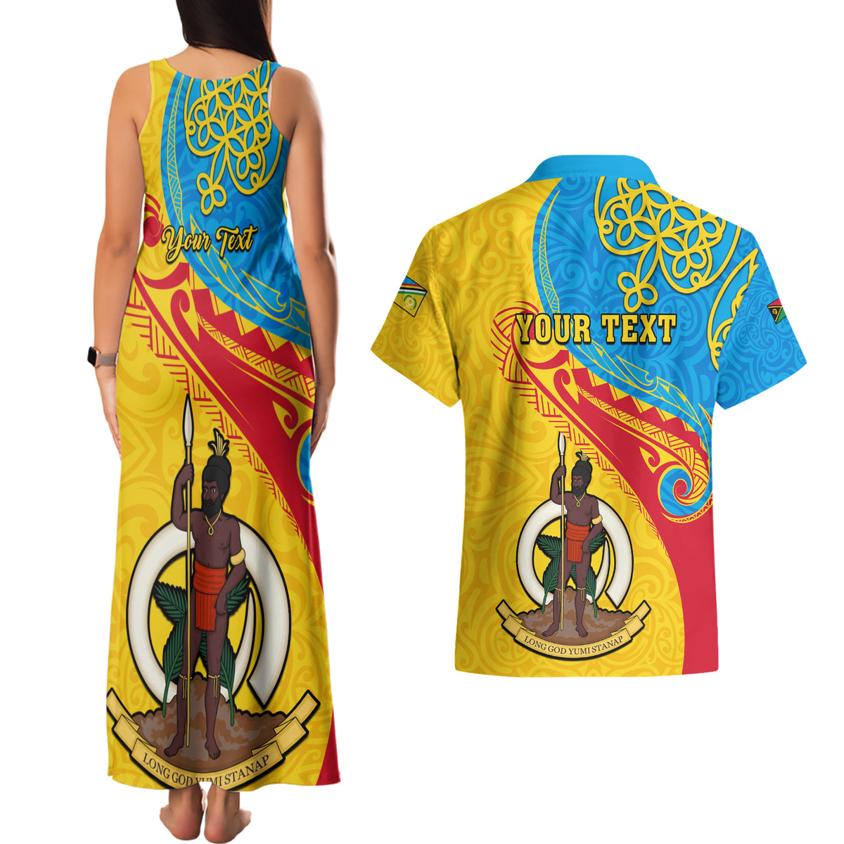 personalized-torba-day-couples-matching-tank-maxi-dress-and-hawaiian-shirt-sand-drawing-vanuatuan-pattern