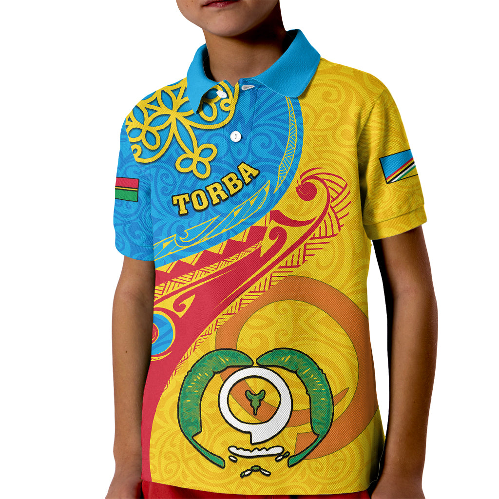 Personalized Torba Day Kid Polo Shirt Sand Drawing Vanuatuan Pattern LT05 Kid Yellow - Polynesian Pride