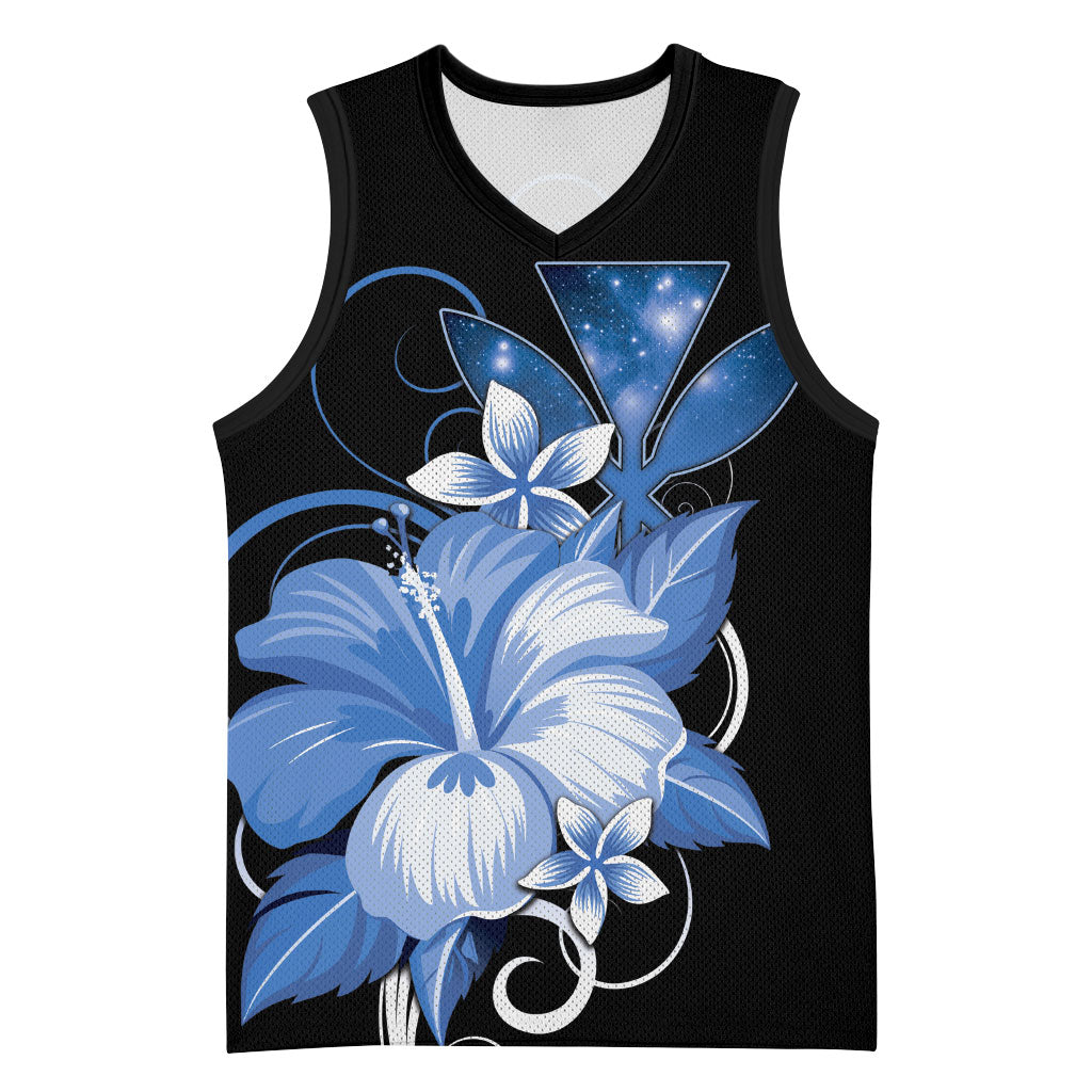 Hawaii Makahiki Kanaka Maoli Basketball Jersey Blue Hibiscus Floral Vibes LT05 Unisex Blue - Polynesian Pride