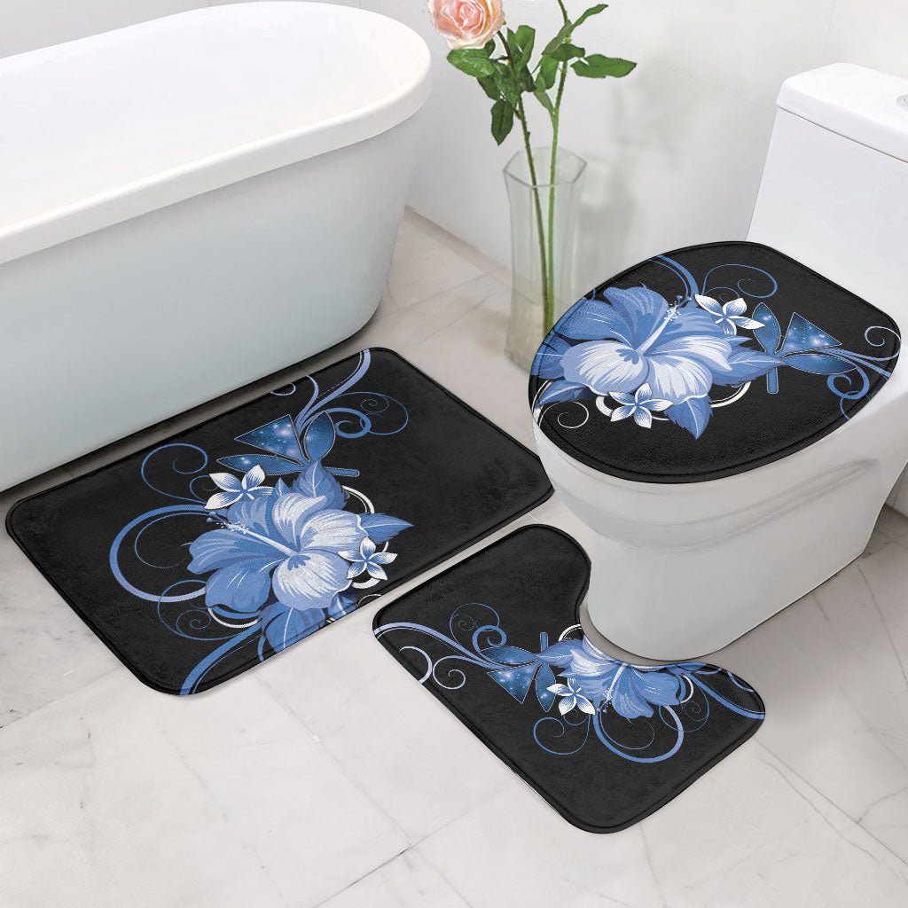 Hawaii Makahiki Kanaka Maoli Bathroom Set Blue Hibiscus Floral Vibes LT05 - Polynesian Pride