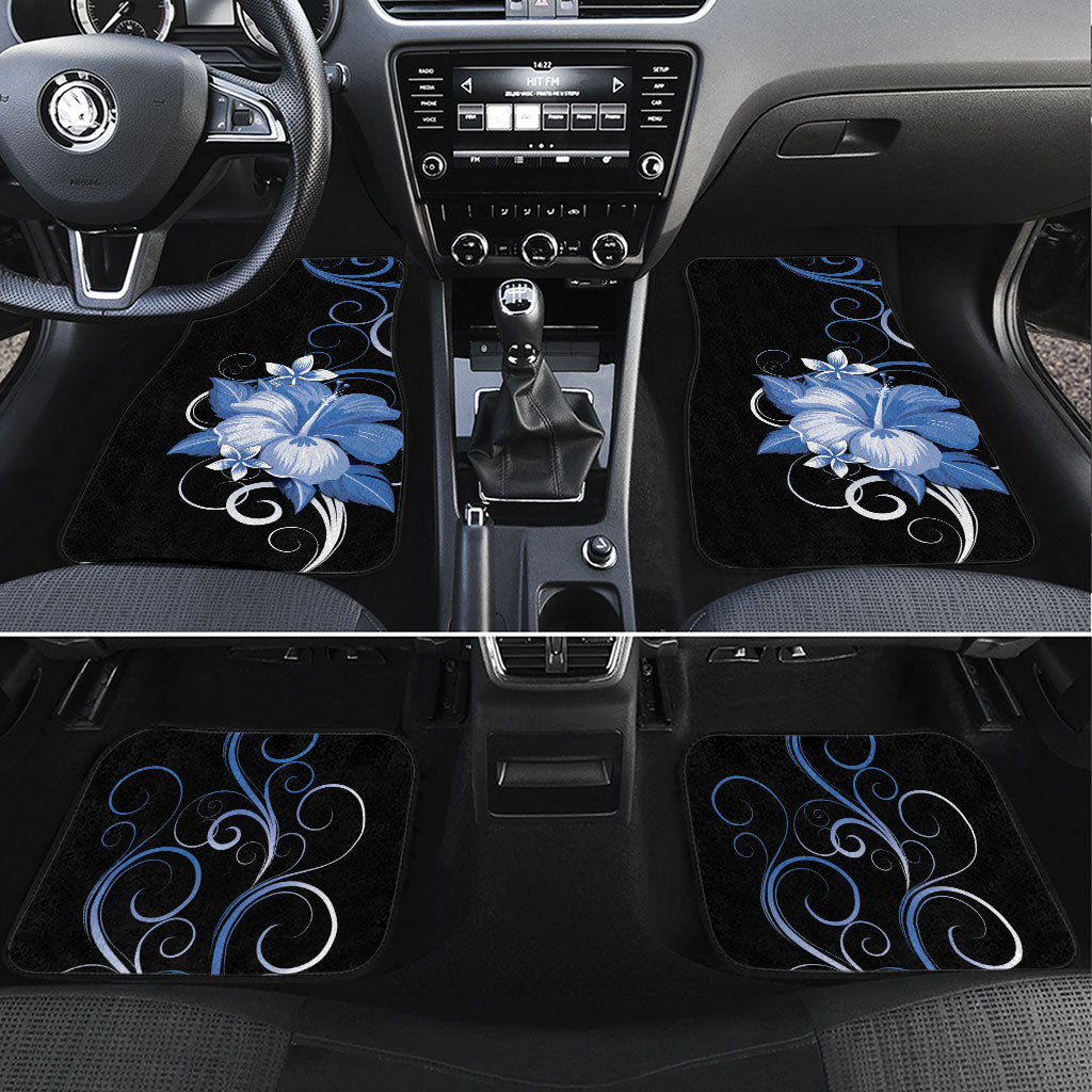 Hawaii Makahiki Kanaka Maoli Car Mats Blue Hibiscus Floral Vibes LT05 Set 4pcs Blue - Polynesian Pride