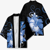 Hawaii Makahiki Kanaka Maoli Kimono Blue Hibiscus Floral Vibes LT05 - Polynesian Pride