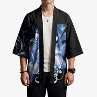 Hawaii Makahiki Kanaka Maoli Kimono Blue Hibiscus Floral Vibes LT05 - Polynesian Pride