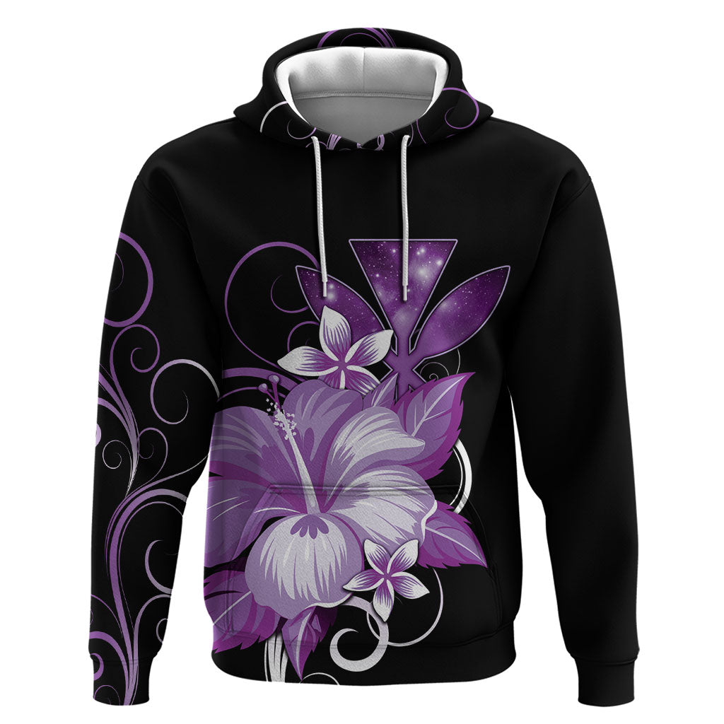 Hawaii Makahiki Kanaka Maoli Hoodie Purple Hibiscus Floral Vibes LT05 Pullover Hoodie Purple - Polynesian Pride