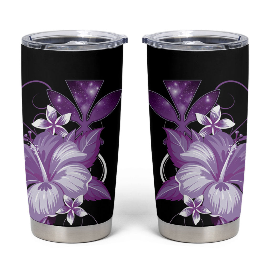 Hawaii Makahiki Kanaka Maoli Tumbler Cup Purple Hibiscus Floral Vibes LT05 Purple - Polynesian Pride
