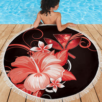 Hawaii Makahiki Kanaka Maoli Beach Blanket Red Hibiscus Floral Vibes LT05 - Polynesian Pride