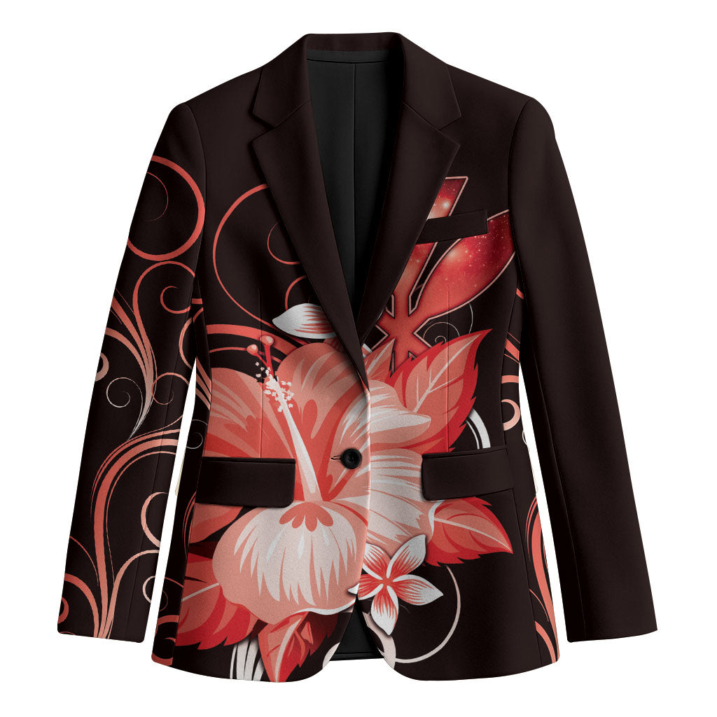 Hawaii Makahiki Kanaka Maoli Blazer Red Hibiscus Floral Vibes LT05 Unisex Red - Polynesian Pride