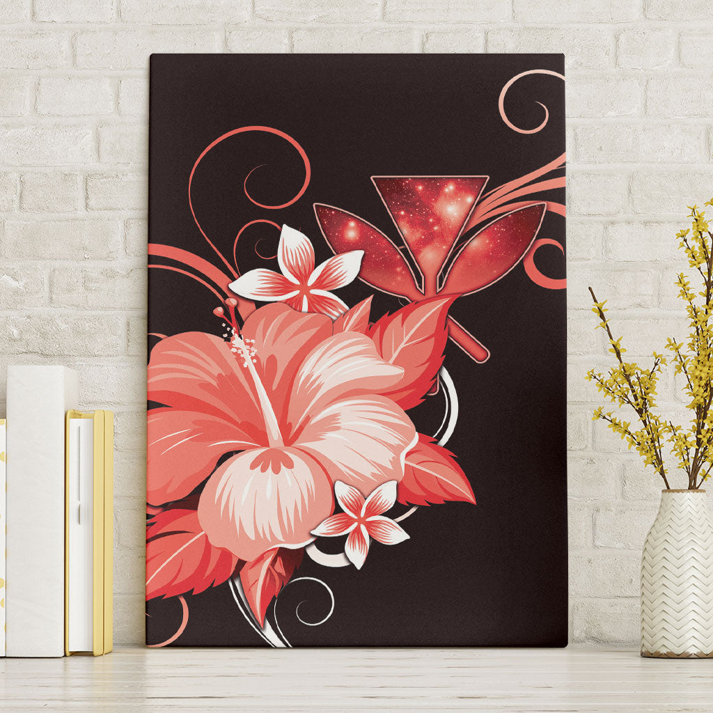 Hawaii Makahiki Kanaka Maoli Canvas Wall Art Red Hibiscus Floral Vibes LT05 Without Frame Red - Polynesian Pride