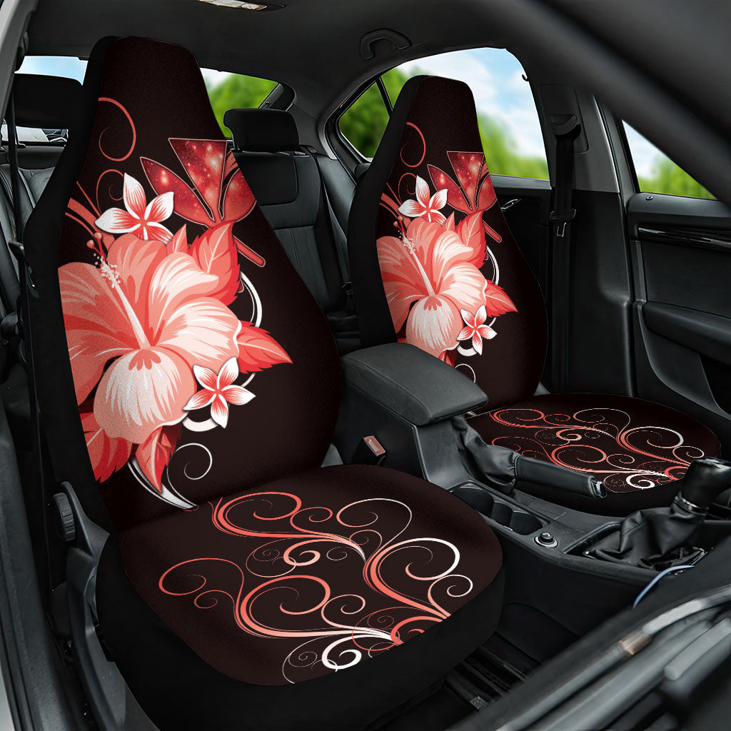 Hawaii Makahiki Kanaka Maoli Car Seat Cover Red Hibiscus Floral Vibes LT05 One Size Red - Polynesian Pride