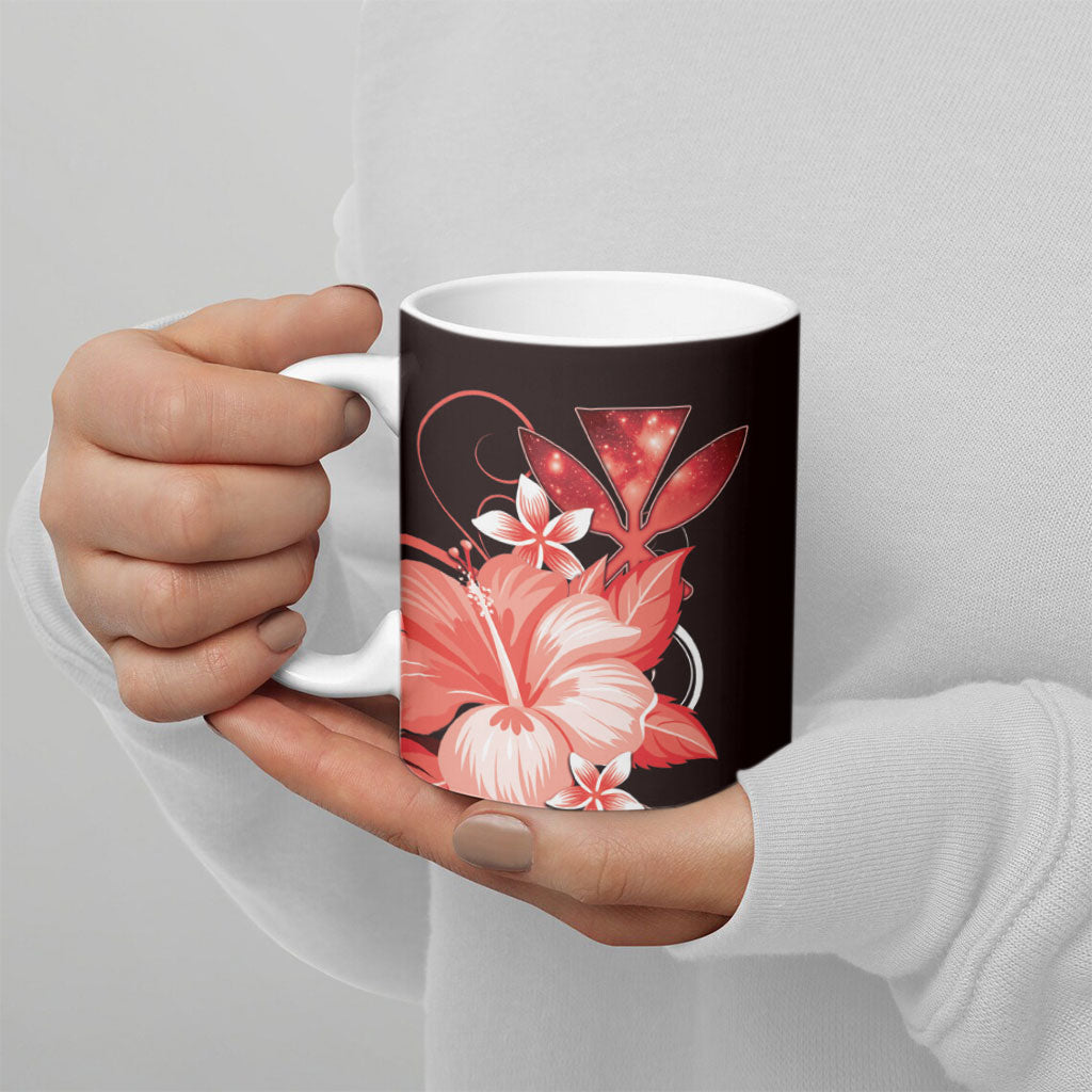 Hawaii Makahiki Kanaka Maoli Ceramic Mug Red Hibiscus Floral Vibes LT05 - Polynesian Pride