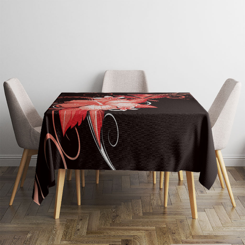 Hawaii Makahiki Kanaka Maoli Tablecloth Red Hibiscus Floral Vibes LT05 - Polynesian Pride