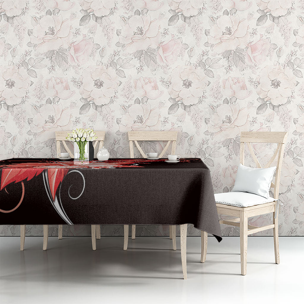 Hawaii Makahiki Kanaka Maoli Tablecloth Red Hibiscus Floral Vibes LT05 - Polynesian Pride
