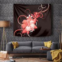 Hawaii Makahiki Kanaka Maoli Tapestry Red Hibiscus Floral Vibes LT05 Red - Polynesian Pride