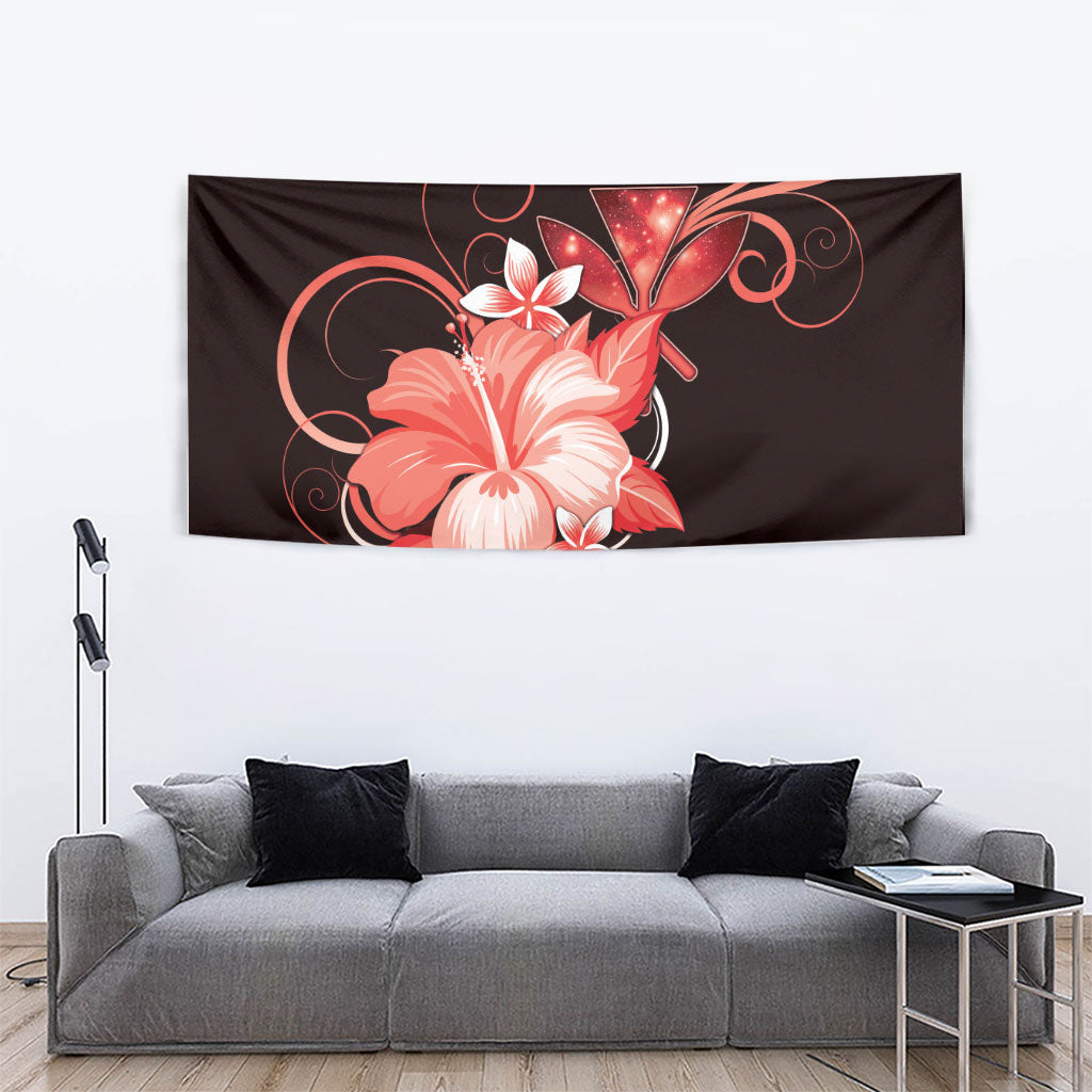 Hawaii Makahiki Kanaka Maoli Tapestry Red Hibiscus Floral Vibes LT05 - Polynesian Pride