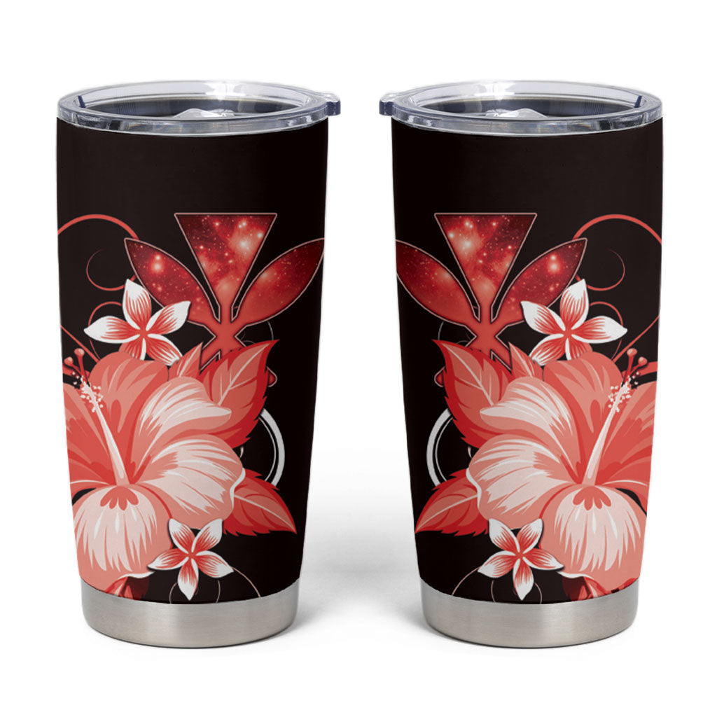 Hawaii Makahiki Kanaka Maoli Tumbler Cup Red Hibiscus Floral Vibes LT05 Red - Polynesian Pride