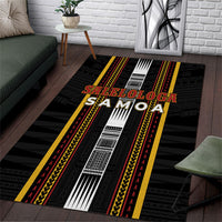 Salelologa Samoa Area Rug Samoan Tribal Pattern LT05 Black - Polynesian Pride