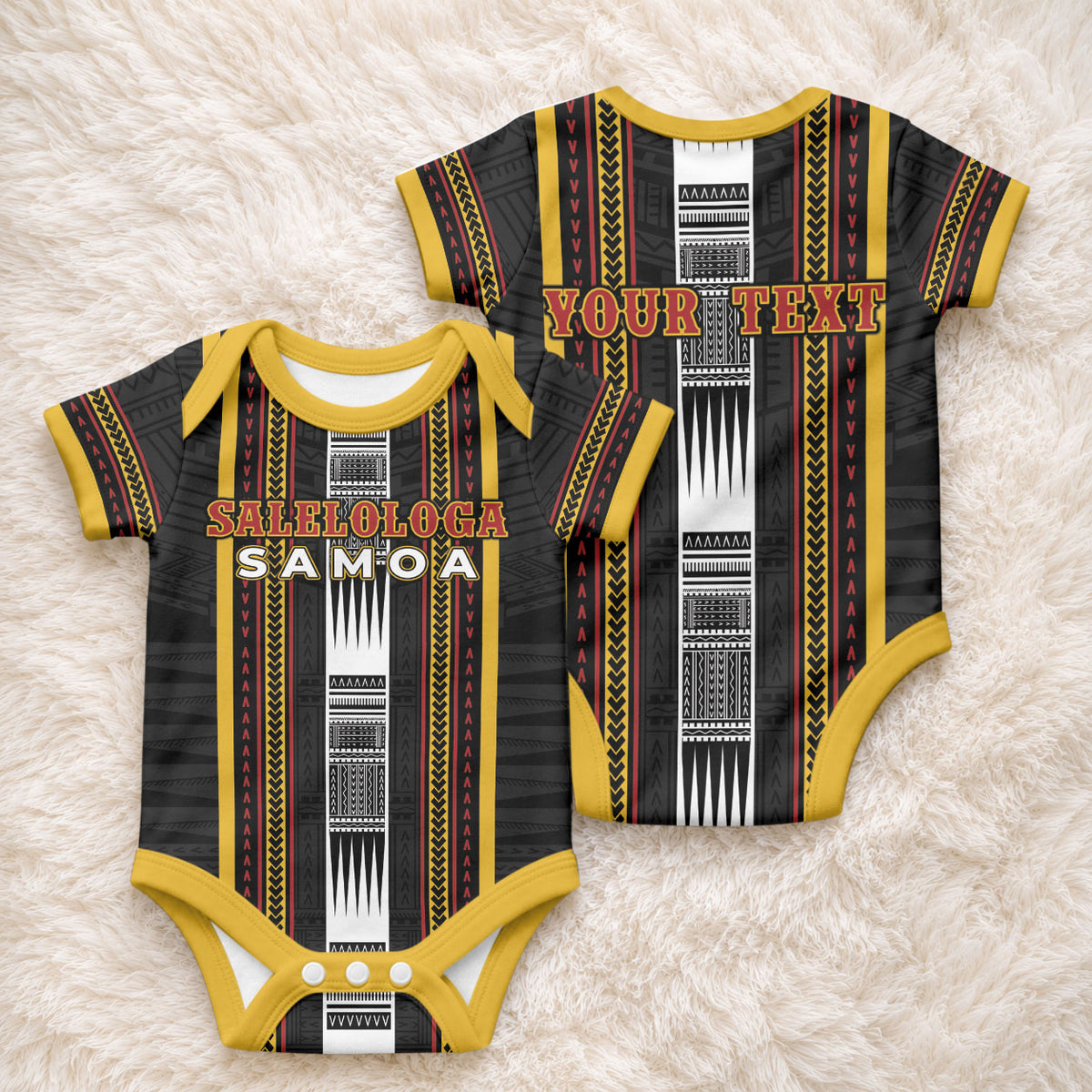 Personalised Salelologa Samoa Baby Onesie Samoan Tribal Pattern