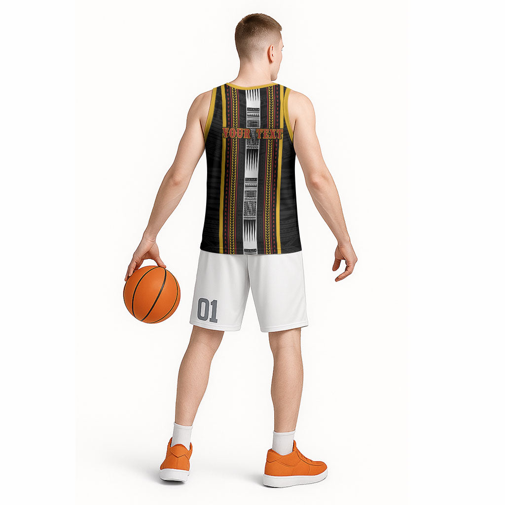 Personalised Salelologa Samoa Basketball Jersey Samoan Tribal Pattern