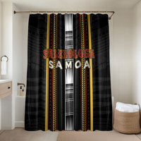 Salelologa Samoa Bathroom Set Samoan Tribal Pattern LT05 Shower Curtain Only Black - Polynesian Pride