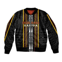 Personalised Salelologa Samoa Bomber Jacket Samoan Tribal Pattern LT05 Unisex Black - Polynesian Pride
