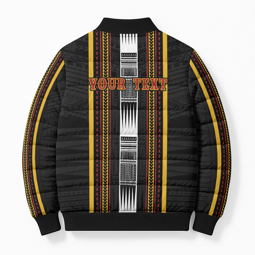 Personalised Salelologa Samoa Bomber Puffer Jacket Samoan Tribal Pattern