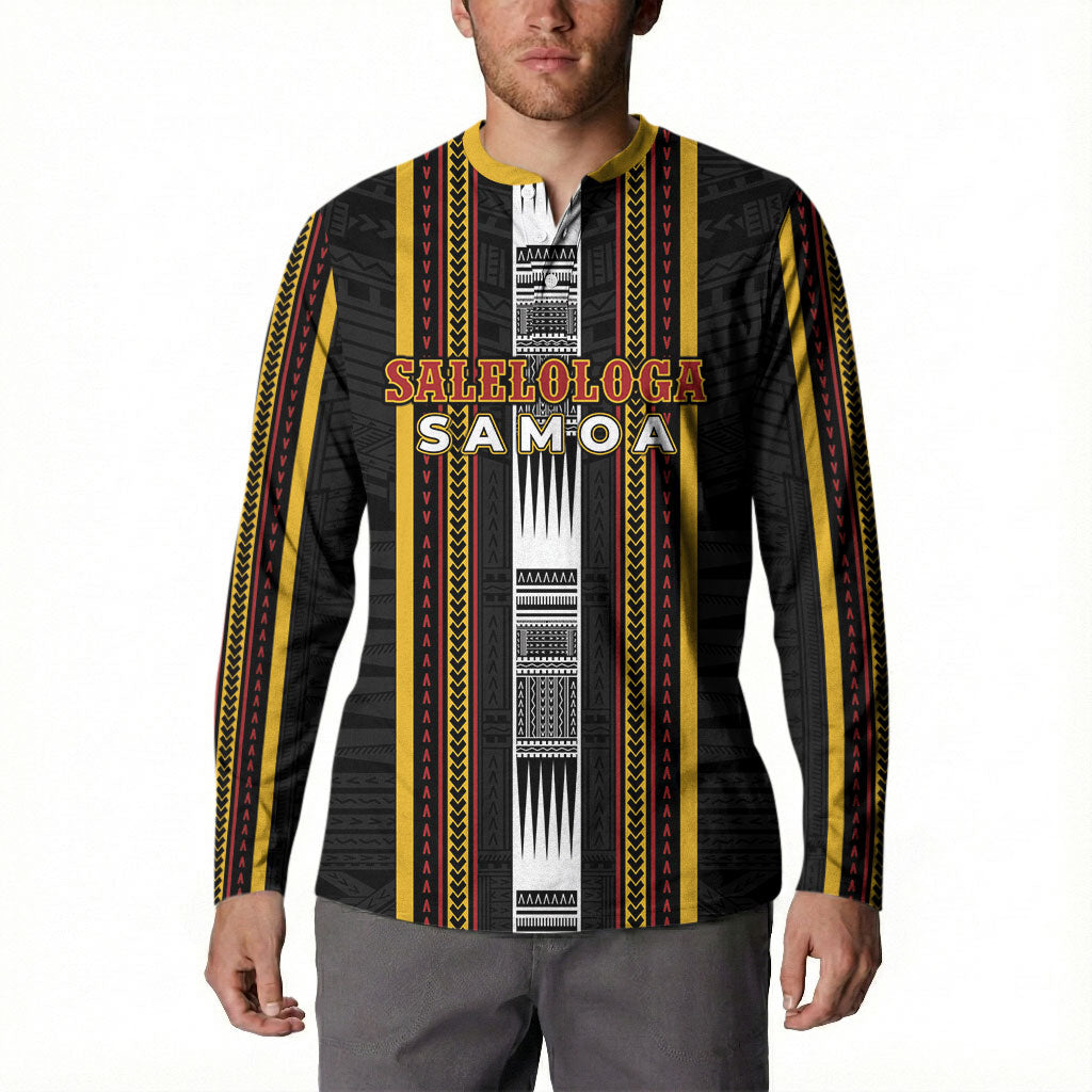 Personalised Salelologa Samoa Button Sweatshirt Samoan Tribal Pattern