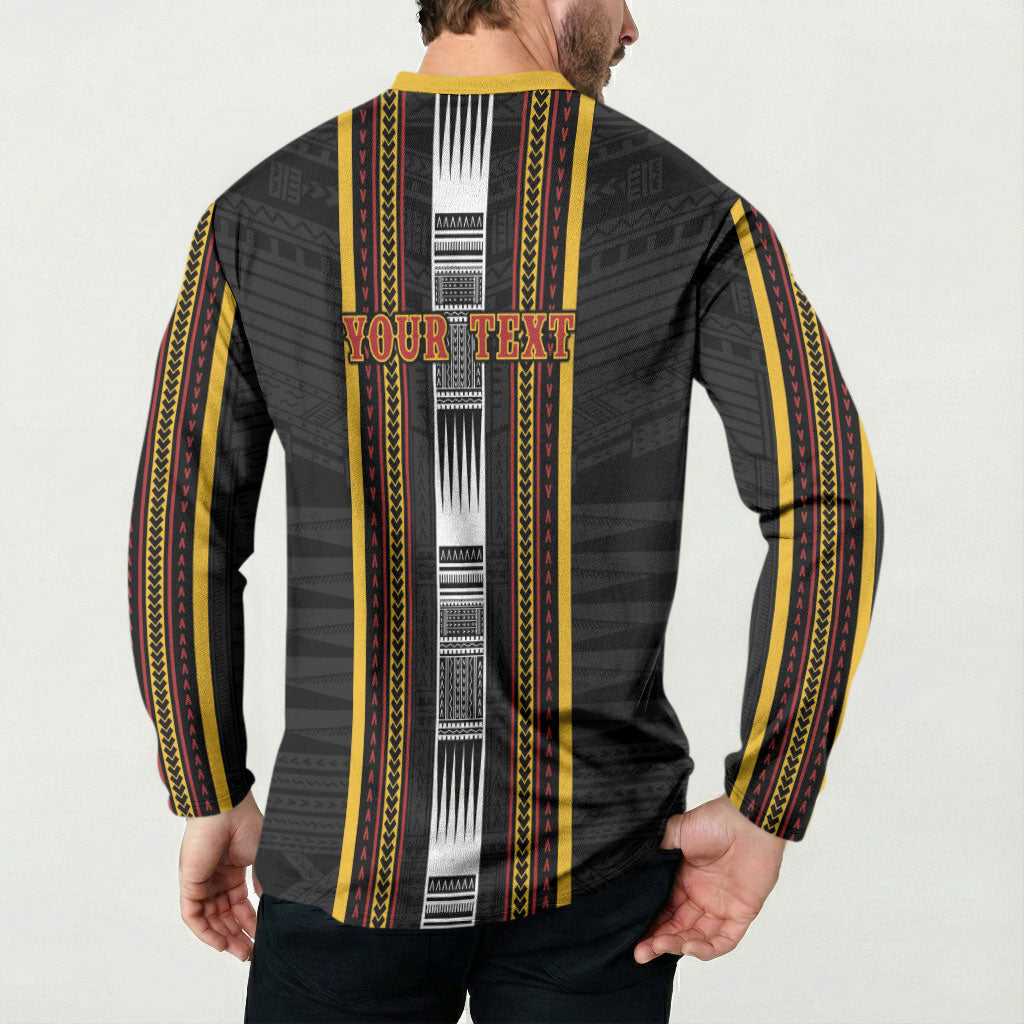 Personalised Salelologa Samoa Button Sweatshirt Samoan Tribal Pattern