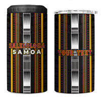 Personalised Salelologa Samoa 4 in 1 Can Cooler Tumbler Samoan Tribal Pattern LT05 One Size: 16 oz Black - Polynesian Pride