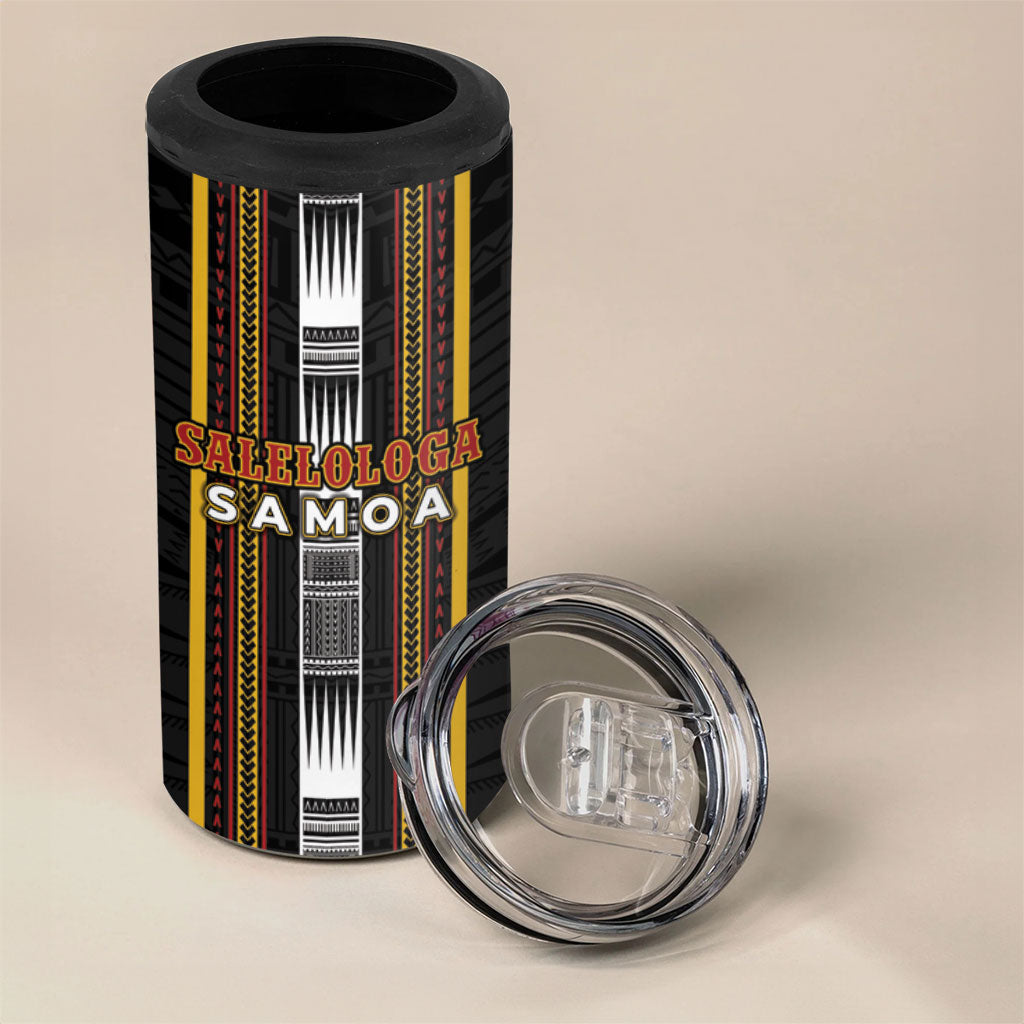 Personalised Salelologa Samoa 4 in 1 Can Cooler Tumbler Samoan Tribal Pattern LT05 - Polynesian Pride