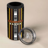 Personalised Salelologa Samoa 4 in 1 Can Cooler Tumbler Samoan Tribal Pattern LT05 - Polynesian Pride